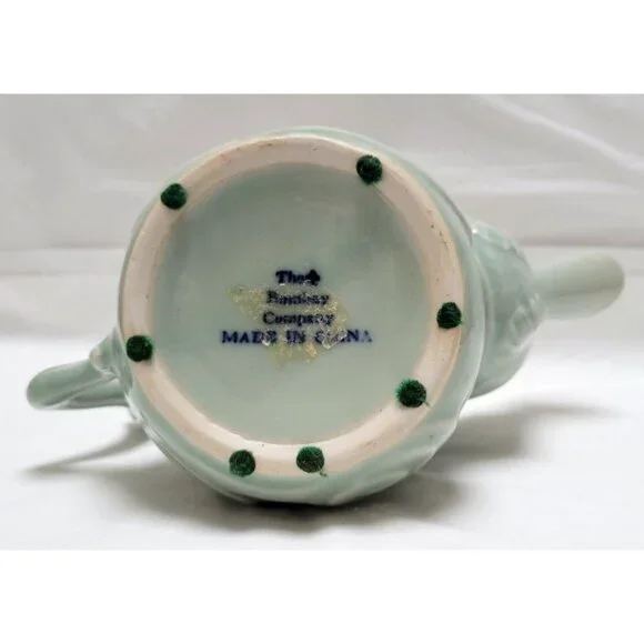 Vintage The Bombay Company Jade Green Porcelain Yin Yang Monkey Riding Teapot - Picture 6 of 6